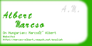 albert marcso business card